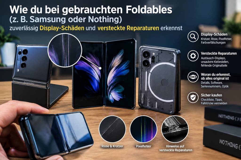 Wie du bei gebrauchten foldables (z. b. samsung oder nothing) zuverlässig display‑schäden und versteckte reparaturen erkennst